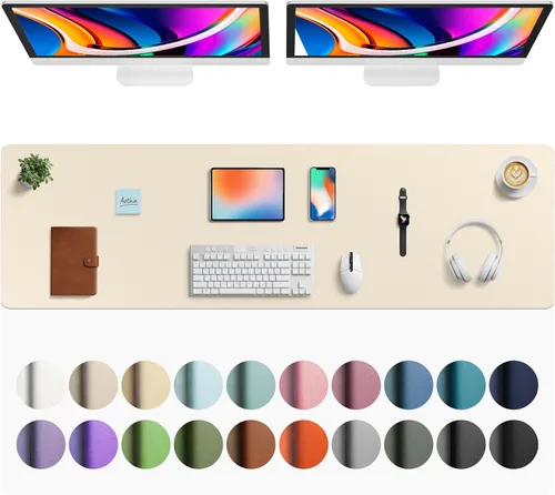 Miniatura 71 de Aothia - Protector de escritorio de cuero sintético, base para mouse, superficie antideslizante e impermeable para escribir y para laptop