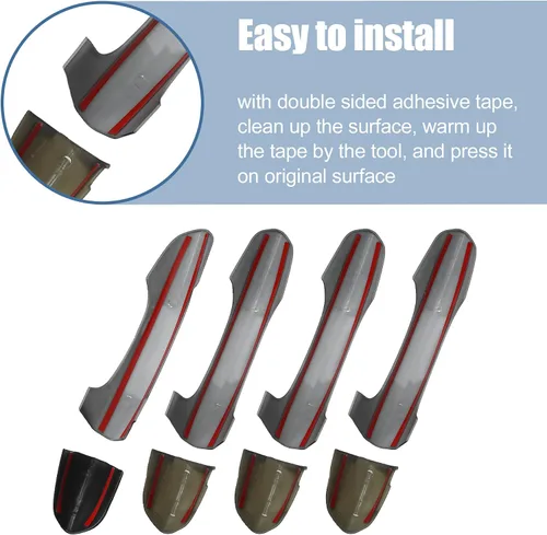 Miniatura 5 de X AUTOHAUX 4 piezas Cubierta de Moldura para Manija de Puerta Lateral Exterior de ABS para Ford Fusion Mondeo 2013-2019 para Ford Edge 2015-2022