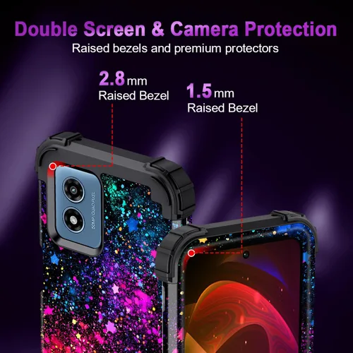 Miniatura 7 de Miqala Funda para Moto G Play 5G 2024, que brilla en la oscuridad, tres capas, resistente, a prueba de golpes, protección de cuerpo completo