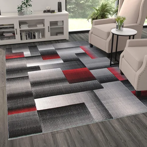 Miniatura 6 de Masada Rugs, Alfombra de Área Moderna Contemporánea, Azul Gris Negro (2 Pies X 3 Pies) Tapete