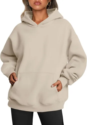 Miniatura 67 de Trendy Queen - Sudaderas extragrandes con capucha para mujer, suéteres de manga larga, sin botones, de vellón, de otoño, ropa de invierno