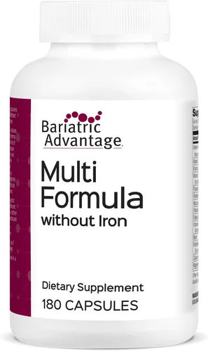 Bariatric Advantage Multivitamínico diario de alta potencia sin hierro, multivitamínico diario para pacientes de cirugía bariátrica con 22 vitaminas