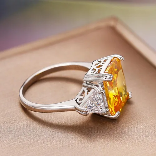Miniatura 4 de Psiroy Anillo de plata de ley 925 para mujer con relleno de turmalina de 3 ct