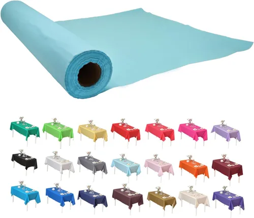 Miniatura 103 de Rollo de plástico para cubierta de mesa color verde manzana, 40 pulgadas x 100 pies, rollo de plástico resistente para cubierta de mesa de banquetes