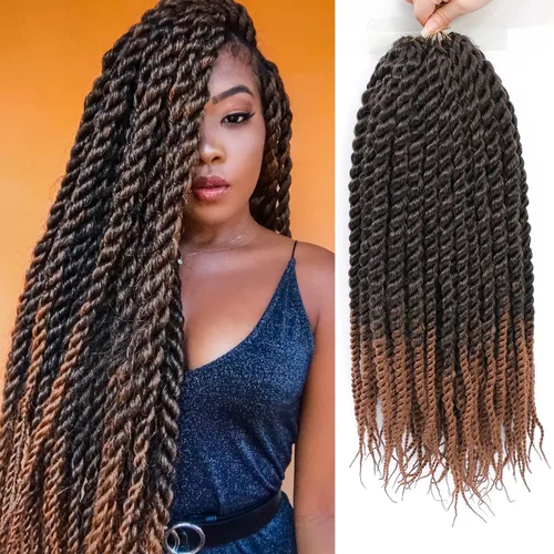 Miniatura 11 de Admutty - Extensiones de pelo trenzadas Havana Twist de 30,48 cm, 6 paquetes de trenzas de ganchillo Havana Twist senegalés, trenzas Jumbo Havana 2#