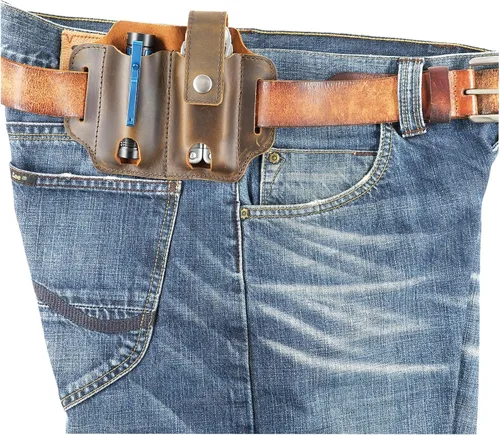 Miniatura 8 de Funda de cuero para cuchillo de cinturón EDC, bolsa organizadora de herramientas pequeñas, se ajusta a la mayoría de cuchillos Victorinox de 3.5