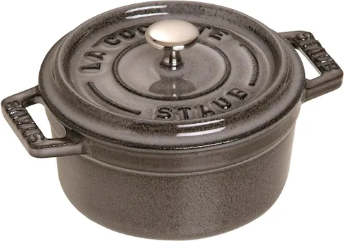 Miniatura 14 de Staub Mini cocotte redondo de hierro fundido .25 cuartos de galón - Trufa blanca, fabricado en Francia blanco (White Truffle)