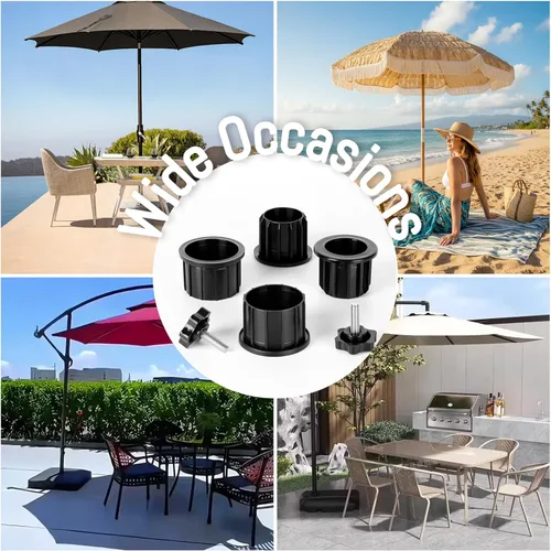 Miniatura 7 de 6 piezas de repuesto para base de paraguas, base de sombrilla de patio, cubierta de enchufe de anillo de agujero, piezas de repuesto de soporte