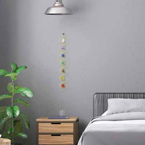 Miniatura 8 de Piedras preciosas curativas hechas a mano, cristales de Feng Shui para decoración de ventanas, ornamento colgante para decoración del hogar