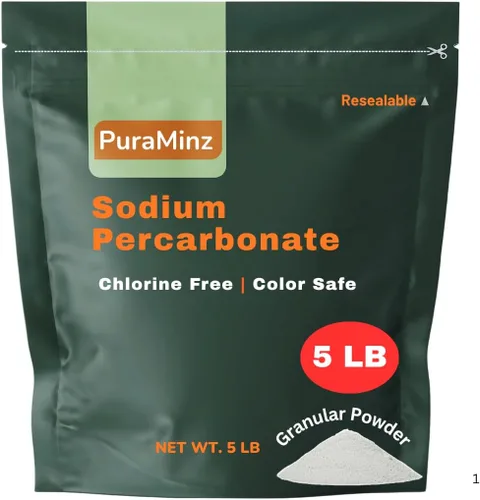 Percarbonato de sodio - 5 libras - Polvo blanqueador de oxígeno premium - Peróxido de hidrógeno sólido - Limpiador multiusos - Eliminación de