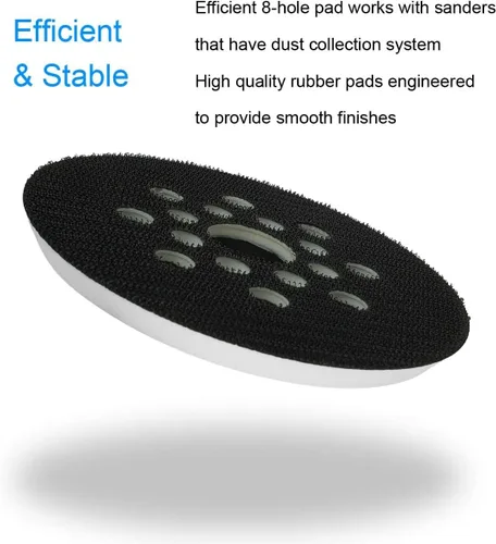 Miniatura 3 de Paquete de 2 almohadillas de lija de 5 pulgadas con 8 agujeros de gancho y bucle para lijadora orbital aleatoria de 5" Bosch ROS20VS, ROS20VSC