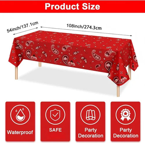 Miniatura 2 de 123 piezas de decoraciones de fiesta de vaquero occidental para 30 invitados, juego de vajilla desechable con platos, tazas, servilletas, pancartas