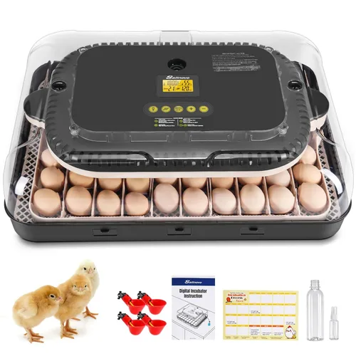 Sailnovo Incubadoras para incubar huevos de 70 huevos con giro automático de huevos y humidificación automática, control de temperatura, incubadora