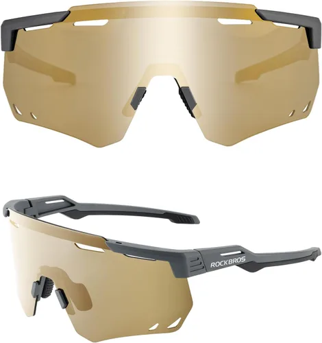 Miniatura 9 de ROCKBROS Gafas de ciclismo polarizadas, gafas de sol deportivas con protección UV para hombres y mujeres, gafas de sol de ciclismo para correr