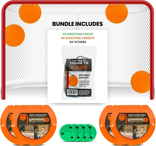 Miniatura 12 de Top Shelf Targets Paquete Combinado con Objetivos de Hockey Magnéticos Duraderos/Objetivos de Portería de Lacrosse, 4 Correas de Sujeción y 4 Discos