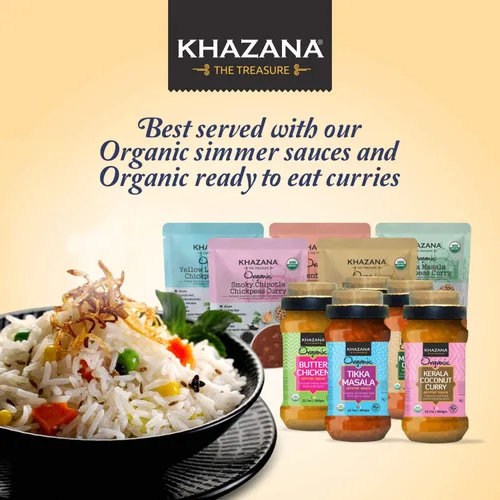 Miniatura 7 de Auténtico arroz basmati ahumado por Khazana en bolsa de 10 libras, grano indio aromático y sabroso, sin OMG, sin gluten, kosher, sin colesterol