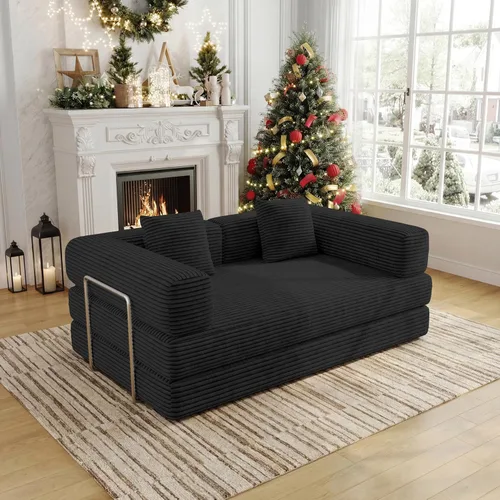 Miniatura 24 de Sofá cama convertible de 59.0 pulgadas, sofá cama futón 4 en 1, sofá cama extraíble, sofá cama sin hueso para sala de estar, sofás de pana sin hueso