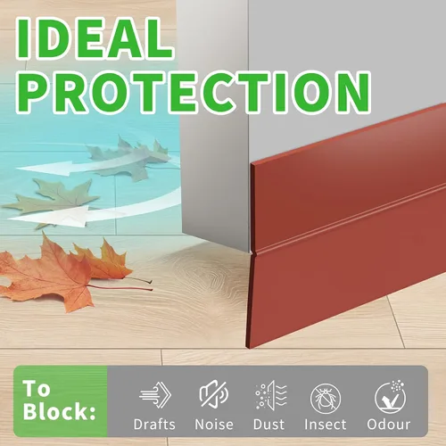 Miniatura 2 de Sello de puerta marrón de 1.0 pulgadas – Silicona flexible, adhesivo fuerte, sella pequeños huecos para corrientes de aire frío en invierno