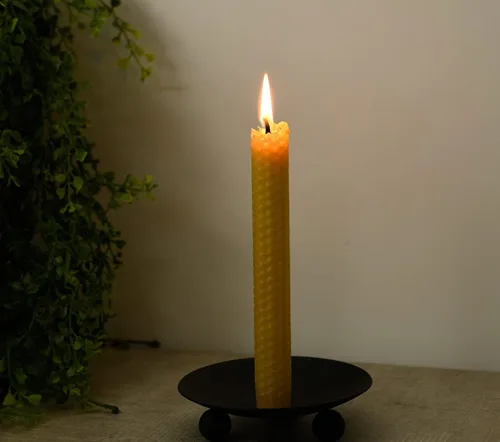 Miniatura 2 de DEYBBY Juego de 6 velas enrolladas de cera de abeja natural, velas de cera de abejas amarillas de 8 pulgadas para decoración de habitación, cena
