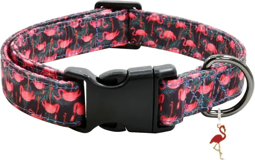 Miniatura 12 de Lindo collar de algodón para perro, patrones de flores, collares suaves y ajustables para cachorros, para hembras, perros pequeños, medianos