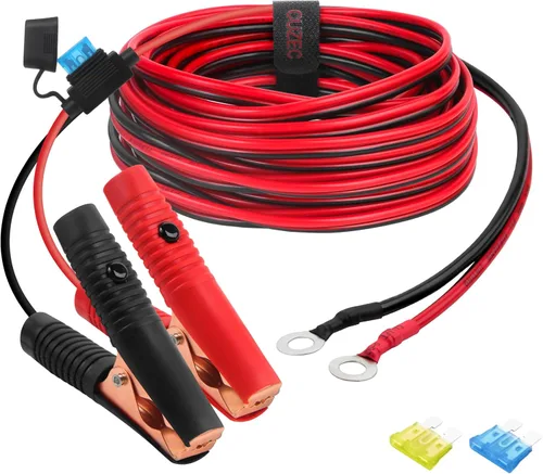 Miniatura 7 de CUZEC Cable de extensión de 16 AWG con abrazadera de batería de 12 V/24 V clip de batería para inversor de alta potencia y más (1.6 pies de largo)