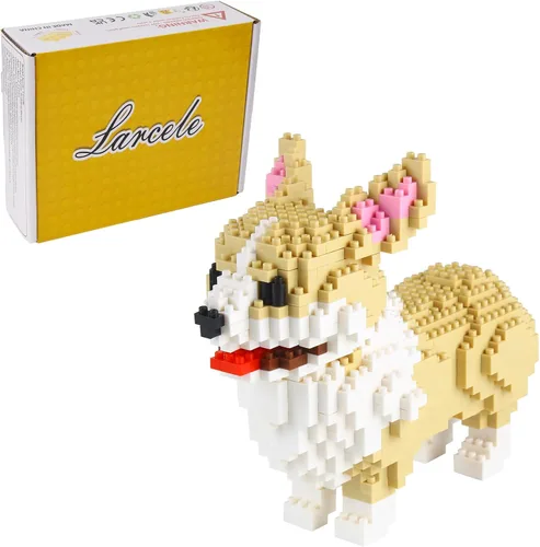 Miniatura 11 de Larcele Juego de Bloques de Construcción de Perro Micro, Kit de Ladrillos de Juguete de Construcción Mini para Mascotas, 950 Piezas KLJM-02