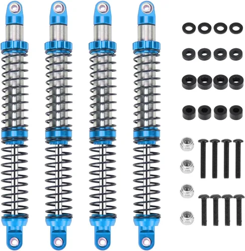 Miniatura 18 de RCAWD Amortiguadores de 80 mm 7075 Universales para actualizaciones de rastreador RC 1/10, amortiguadores RC con resorte para SCX10 I II III Pro Azul
