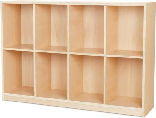 Miniatura 4 de OOOK - Gabinete de almacenamiento de madera con 8 compartimentos en forma de mochila - Organizador de juguetes para niños - Estantería para aula