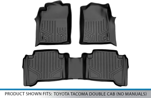Miniatura 5 de MAXLINER - Juego de alfombrillas de suelo de ajuste personalizado de 2 filas compatibles con Toyota Tacoma 2005-2011