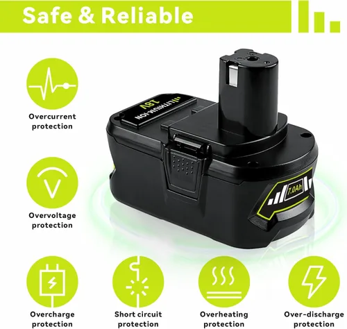 Miniatura 4 de FERRYBOAT Ryobi - Paquete de 2 unidades actualizadas de 7000 mAh de repuesto de iones de litio de 18 V para batería Ryobi de 18 V P102 P103 P104