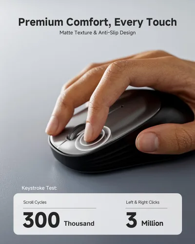 Miniatura 4 de wegear Ratón inalámbrico Bluetooth para laptop, PC, MacBook, Chromebook, seguimiento óptico de 1600 DPI, mouse de diente azul, ratón compacto