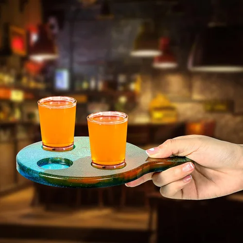 Miniatura 6 de Geiserailie 4 piezas de soporte para copas de vino, molde de resina, bandeja de servir, molde epoxi, estante de vino, plantilla de silicona, soporte