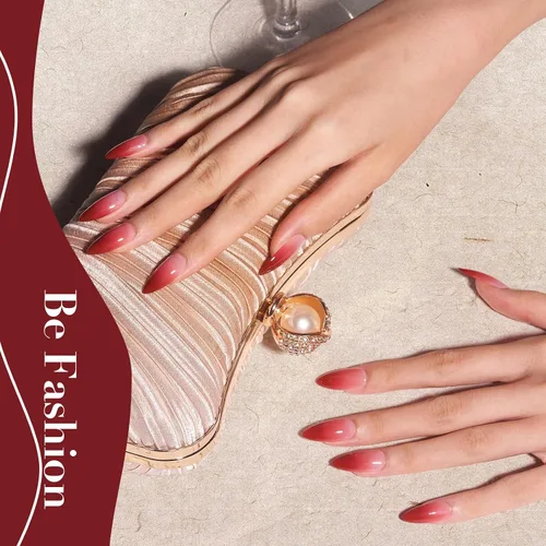 Miniatura 5 de AZUREBEAUTY Polvo de uñas de inmersión, kit de iniciación de 6 colores con purpurina marrón y roja, arte de uñas francesa, manicura de bricolaje
