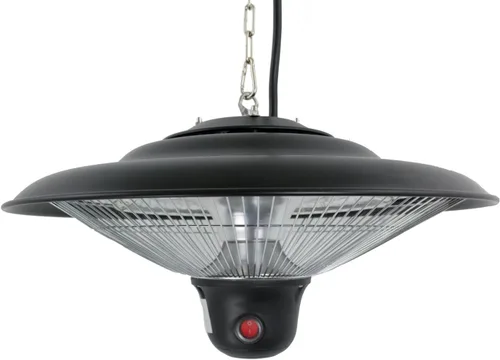 Hiland HIL-PHE-1500BR - Cenador eléctrico para interiores y exteriores, con LED/mando a distancia, 1500 vatios, grande, color negro