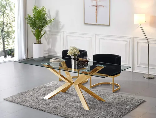 Miniatura 2 de Meridian Furniture Gianna Collection Modern Silla de comedor tapizada de terciopelo contemporáneo con marco de metal dorado pulido, 24 pulgadas