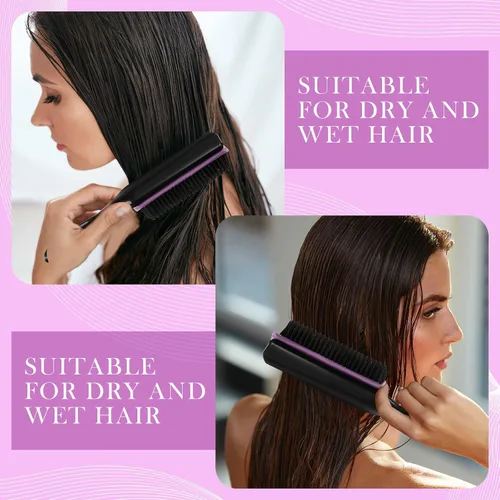 Miniatura 4 de Patelai Cepillo de pelo de nailon para cabello natural, cepillo desenredante de viaje para mujeres y hombres, voluminizador, moldeador, separación