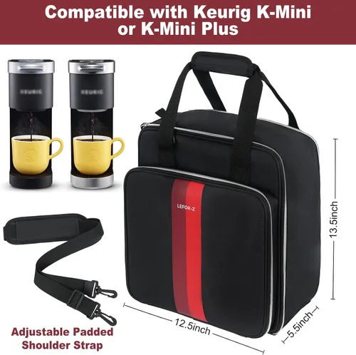 Miniatura 2 de LEFOR·Z Bolsa de viaje para cafetera, compatible con Keurig K-Mini, funda de transporte para cafetera de una sola porción compatible con K-Mini Plus
