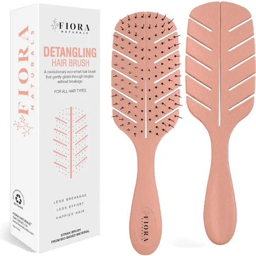 Miniatura 10 de Cepillo Desenredante de Fiora Naturals - Cepillo desenredante 100% ecológico con cerdas ultrasuaves - Se desliza a través de los enredos