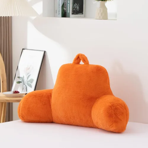 Miniatura 20 de Aimuan Almohada de lectura para descansar en la cama, almohada grande para adultos con respaldo y brazos para sentarse en la cama, cojín inclinado