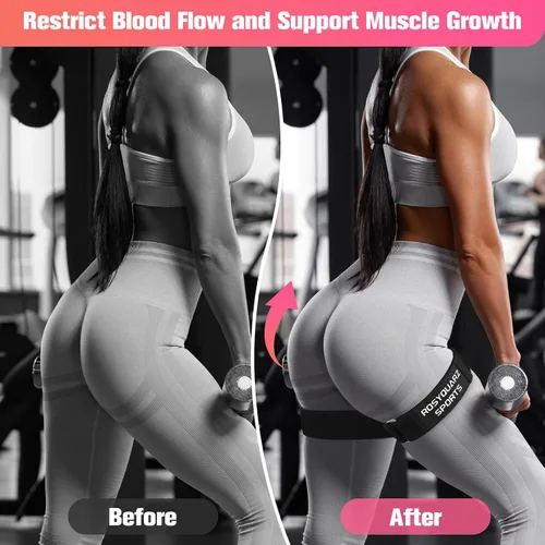 Miniatura 6 de Booty Bands for Working Out, Blood Flow Restriction Bands for Women/Men, Adjustable Velcro Occlusion Resistance Bands BFR Training Bands for Glutes