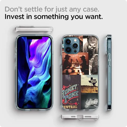 Miniatura 5 de Funda compatible con iPhone 12 Pro Max, funda retro vaquera vaquera country chic collage estético para iPhone para hombres y mujeres, regalo a