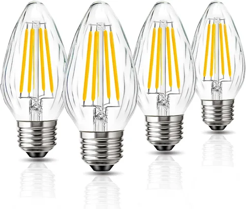 Miniatura 11 de Bombilla LED F15 de 4 W, equivalente a 40 W, bombillas Edison E26 regulables, color blanco suave de 2700 K, bombilla de porche delantero