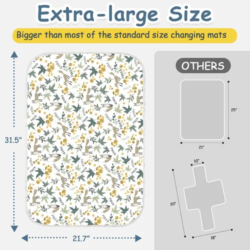 Miniatura 3 de Cambiador de pañales para bebé, 31.5 x 21.5 pulgadas, extra grande, impermeable, absorbente, portátil, cambiador reutilizable para viajes o uso