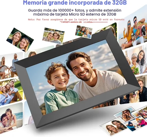 Miniatura 3 de Marco de Fotos Digital Uhale Almacenamiento de 32GB 10.1 Pulgadas WiFi Marcos de Fotos Electrónicos Ranura para Tarjeta SD Pantalla Táctil IPS