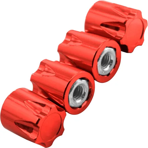 Miniatura 4 de 4 piezas Share Goo Tuerca de rueda de aluminio RC M4, a prueba de polvo para llanta de rueda de auto RC compatible con Traxxas TRX4 Axial SCX10 Rojo
