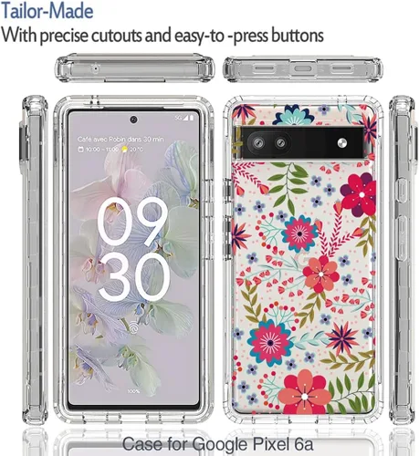 Miniatura 5 de Funda para Pixel 6A, (no compatible con Pixel 6) GX7AS con protector de pantalla de vidrio templado, suave 360 cuerpo completo a prueba de golpes