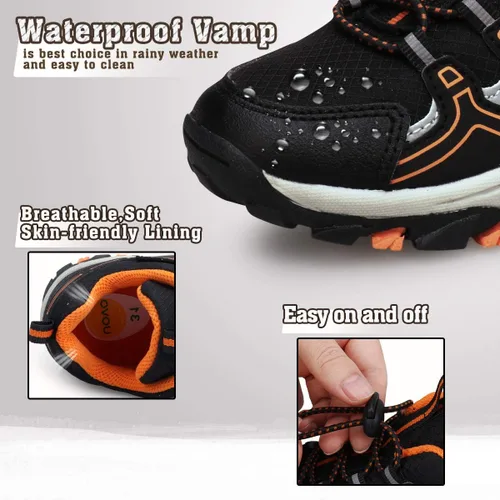Miniatura 3 de Uovo Tenis deportivos para correr para niños, a prueba de agua, antideslizantes, para exteriores, senderismo, para niños pequeños y grandes