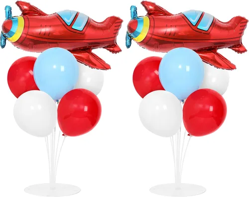 Miniatura 13 de Kit de soporte para globos de fiesta de fútbol 2 juegos con 2 globos de rugby de aluminio tipo bola, centro de mesa temático de fútbol para mesas
