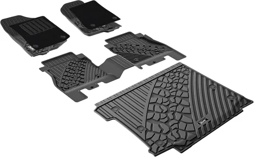 3W Alfombrillas de piso y forro de carga con alfombras en la parte superior compatibles con Jeep Wrangler JL 2018-2024 2025 Unlimited de 4 puertas