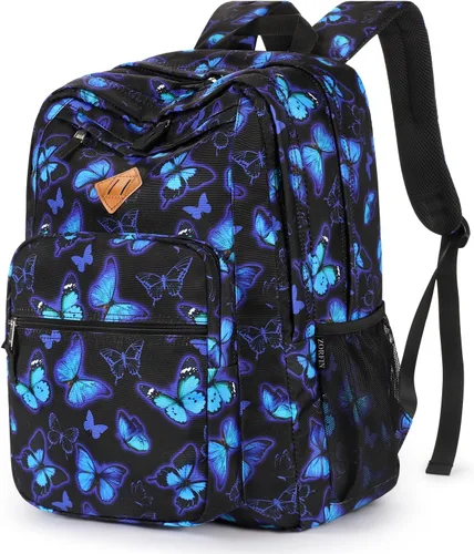 Miniatura 15 de ZORFIN - Mochila de 26 litros para la escuela, universidad y viajes, impermeable, con 8 compartimentos, Verde militar, Moderno
